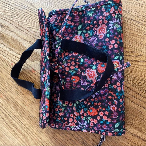Vera Bradley Black Travel Bag with Colorful Floral Pattern - Picture 5 of 7